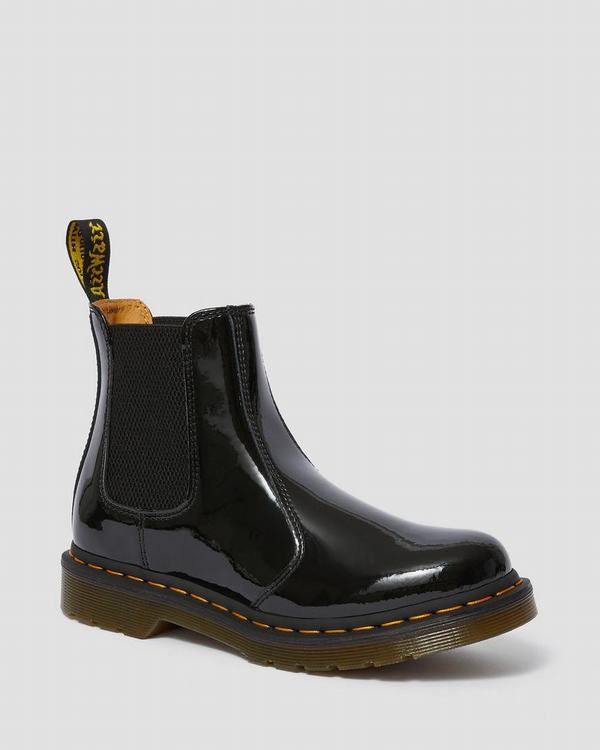 Dr Martens Dámské Chelsea Boty 2976 Patent Černé, CZ-243186